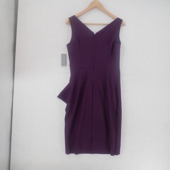 NEW Alex Evenings Summer Plum Purple Side Ruched Cocktail Dress Women's 8 $229 - Picture 10 of 12